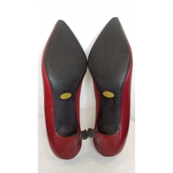 Red Leather Pumps Heels by Circa Joan & David Luxe Series Pointy Toe Size 6.5M - Picture 5 of 14